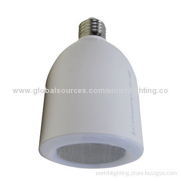 E27 5W Dimmable LED Audio/Bluetooth Lamp, Remote Control, 85-265V AC, 50-60Hz Input Voltage